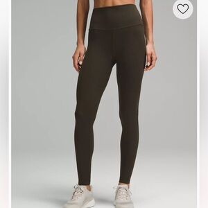 Lululemon dark olive green Align full length legging 28” - excellent condition
